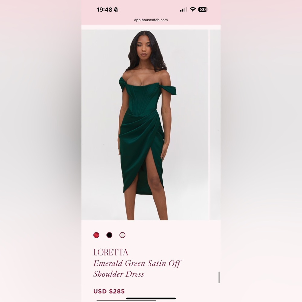 House of CB Loretta dress in emerald green